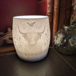 William Morris Style Highland Cow Light